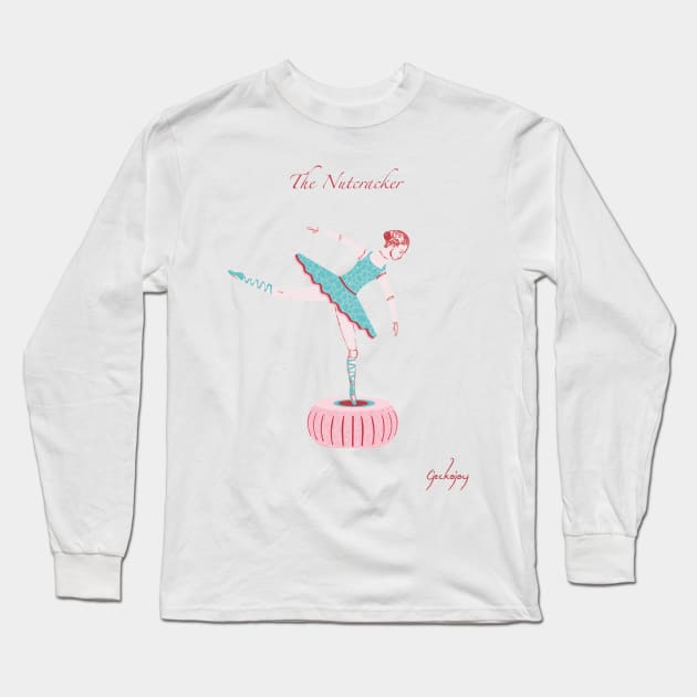 Ballerina Music Box Long Sleeve T-Shirt by Geckojoy